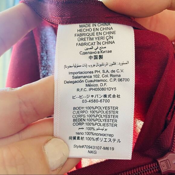 BEBE Cropped Plunge VNeck Red Halter Tank Top Pleated Waist Ankle Jumpsuit XS - Picture 9 of 9